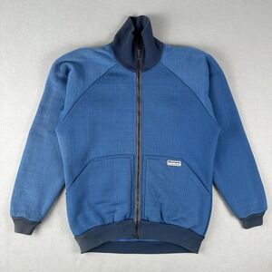 Vintage 70s 80s Marmot Mountain Works Jacket Men's Large Blue Reverse Pile Nylon
